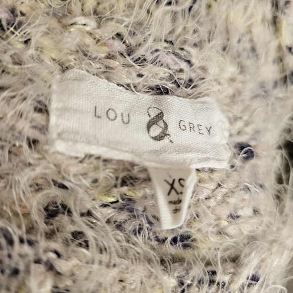 NWOT Lou & Grey yellow tan purple oversized fuzzy sweater Womens XSmall - Picture 5 of 7